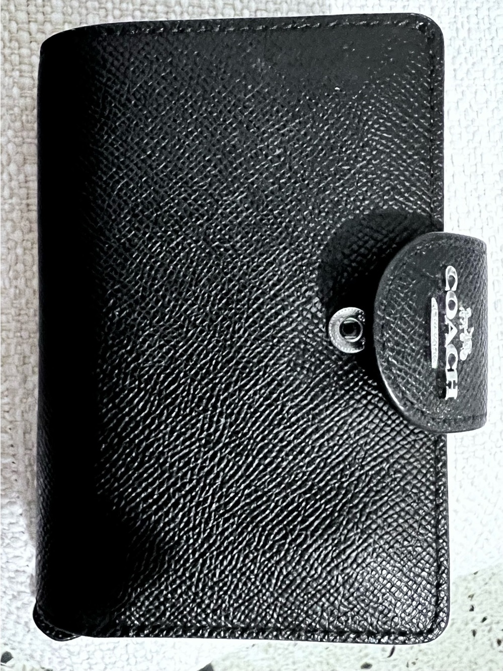 Coach Black Pebbled Leather Wallet